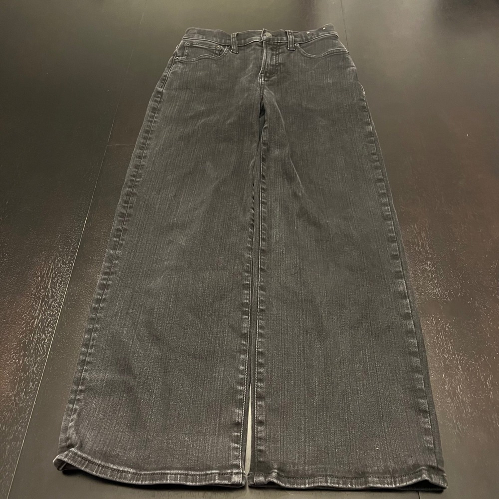 Madewell The Perfect Vintage Wide-Leg Jean Womens 25P Black High Rise Faded Wash